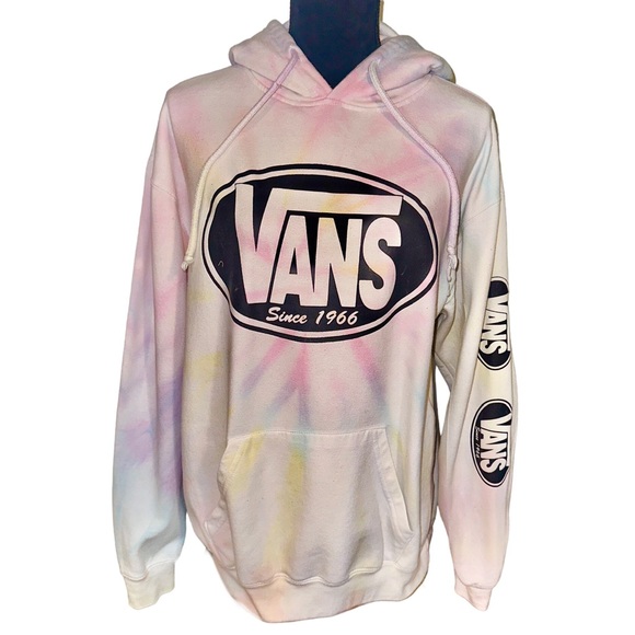 Dreamsicle Vans Pastel Tie Dye Hooded Sweatshirt Womens Size Medium - Picture 1 of 11